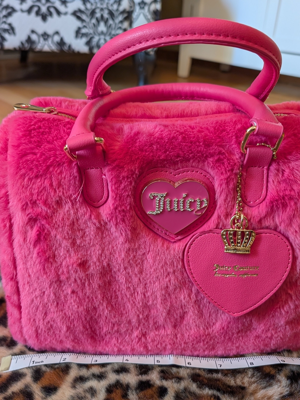 Juicy Couture Hot Pink Faux Fur Satchel